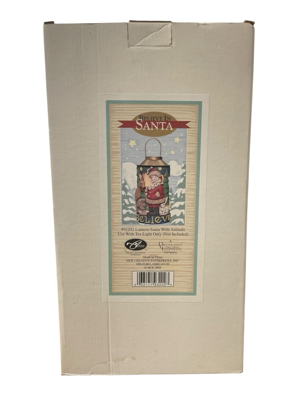 Greenbriar Believe In Santa Lantern with Animals Christmas Decoration
